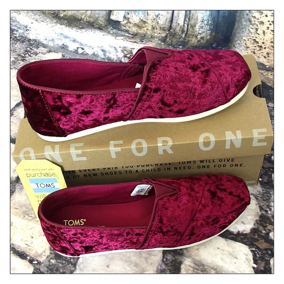 Toms Shoes - New Toms Black Cherry Velvet Alpargata Classics